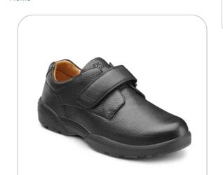 Dr COMFORT MENS WILLIAM X LEATHER SHOES W/VELCRO