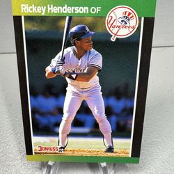 1989 Donruss RICKEY HENDERSON Baseball Card 245 New York Yankees HOF
