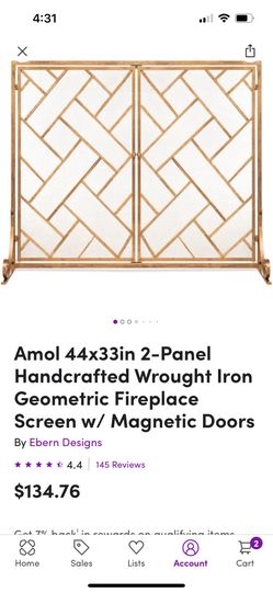 Gold Fireplace Screen