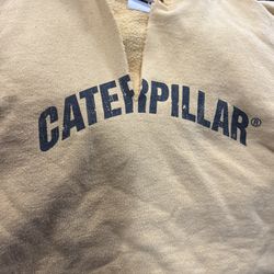 Vintage Caterpillar CAT hoodie Yellow 