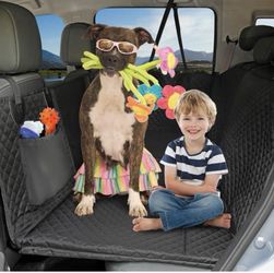 Honest Back Seat Extender for Dogs - Dog Car Hammock with Hard Bottom, 400lbs Capacity, Waterproof, Standard, Black
