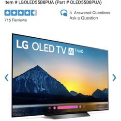 Lg 55” OLED 55B8PUA 4k UHD HDR 120Hz Crystal Smart OLED TV.