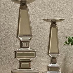 Accent Mirrored Candle Holders 