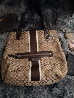 Coach Signature Stripe Tote Bag