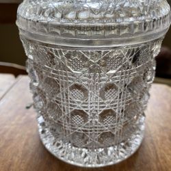 Pressed Glass Lidded Jar