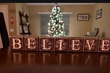 Believe Blocks- Holiday Decor