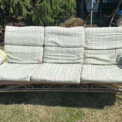 Grandmas Vintage Metal Glider W/cushins