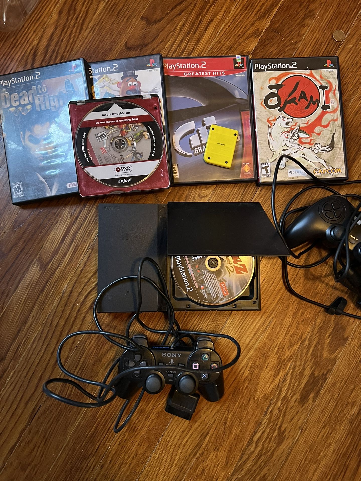 Ps2 Slim With Games And Controllers 