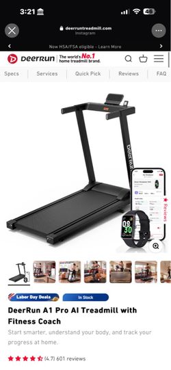 DeerRun A1 Pro Treadmill – Used Only 4 Times – Like New
