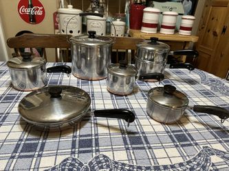 Revere Ware Copper Bottom 13 Piece Cookware Set 
