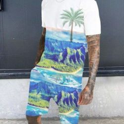 Man matching short set. Man's men's Outfit XL