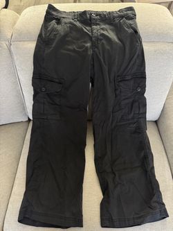 American Eagle Black Cargo Pants Size 6 Regular – Stretch Lyocell – Excellent Condition