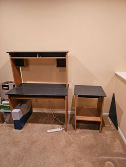 Two-Tone 2-Piece Desk with Shelves