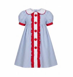 Ruffled apple striped dress, size 10