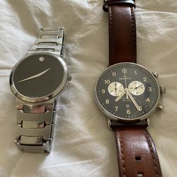Men's Luxury Watch Bundle - Shinola Canfield Chrono & Movado Temo