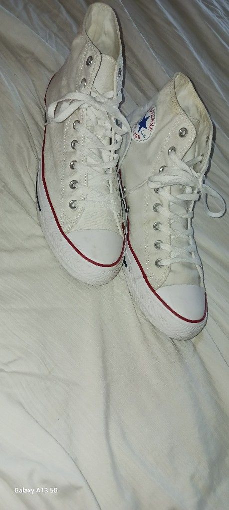 All Star Converse Hightop Sneakers Size 13 Men White $30, Good Condition
