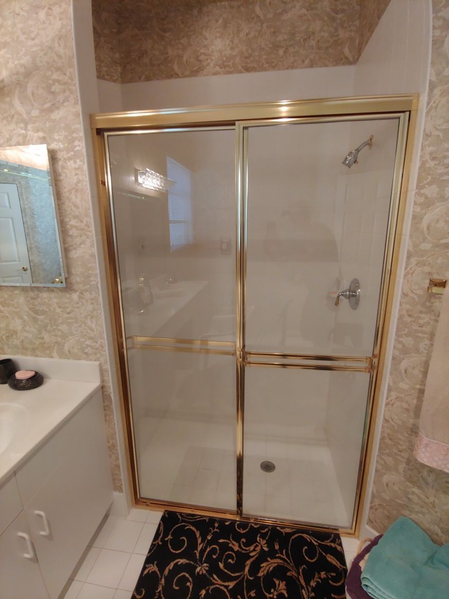 Gold Shower Door Used with optional installation for Sale in Boynton