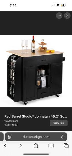 Island Bar Cart On Wheels