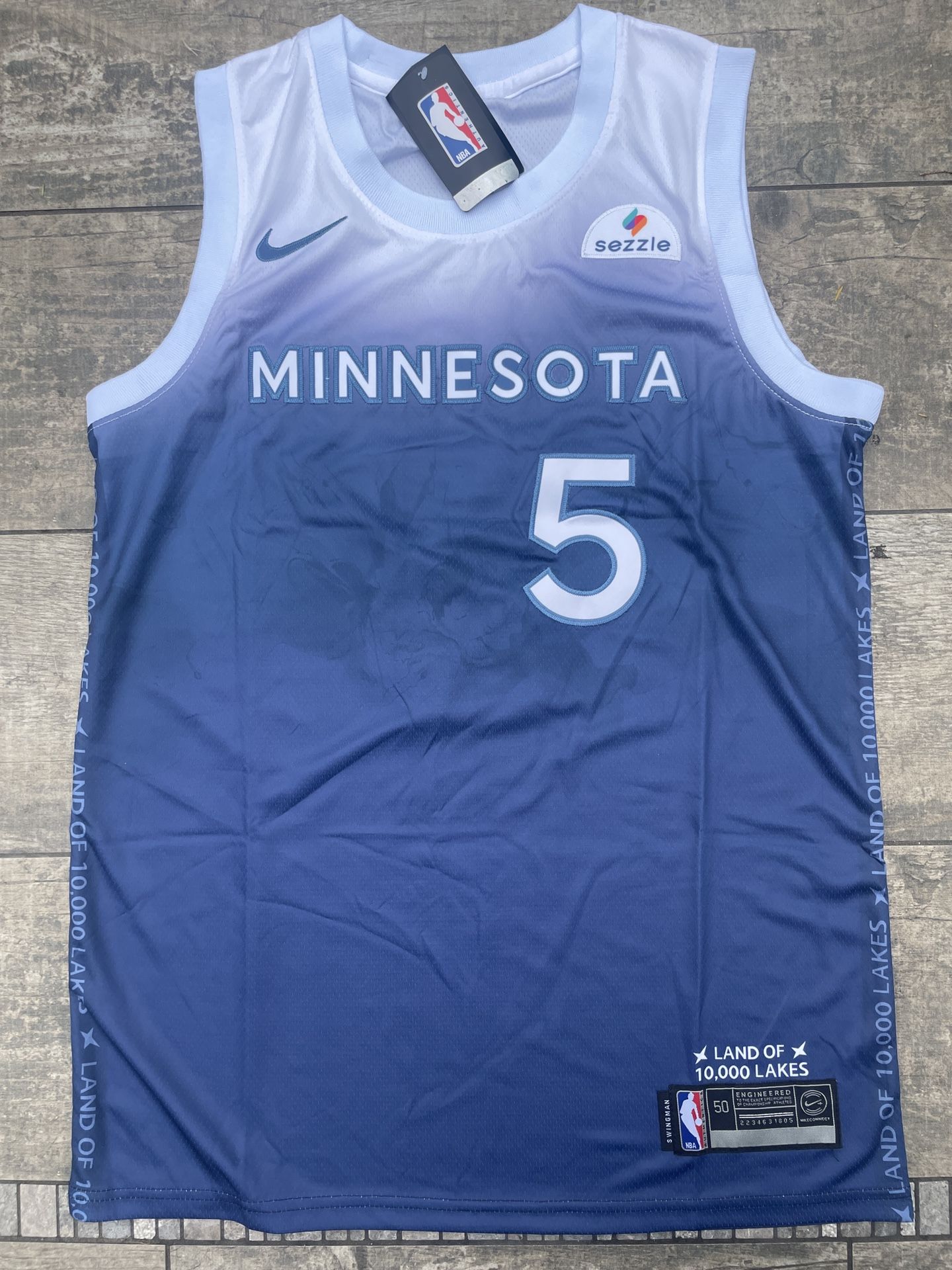 Anthony Edwards Minnesota Timberwolves Men’s Basketball Jersey #5 NEW Large