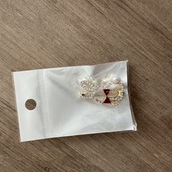 Bunny Brooch with Red Bow