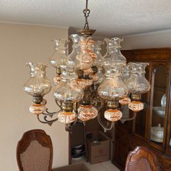 Porcelain And Brass large Italian fixture