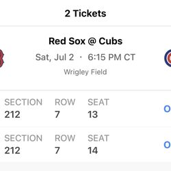 Tonight Saturday 6:05pm Cubs Vs Boston Red Sox 
