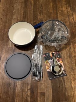 Art Estia 10-Piece Cast Iron Fondue Set – Brand New, $60