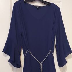 BEAUTIFUL BLUE DRESS WITH UNIQUE BELT 🪬 ( SIZE LARGE )