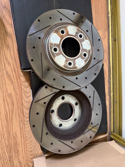 Drilled and Slotted Brake Rotors Pair front