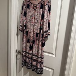 Sandra Darren Pink and Black Dress Size xl