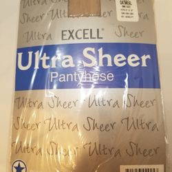 Lot of 6 Pieces -Ultra Sheer Oatmeal Color ONE Size Pantyhose - Fits 100-160lbs