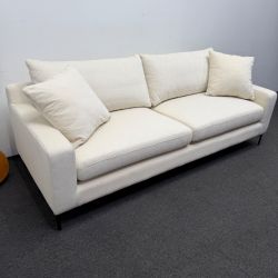 *Open Box* ⬜️ Brand New White Sloan Fabric 2-Seat Sofa Couch (Discounted) 2.2k Retail - Can Deliver