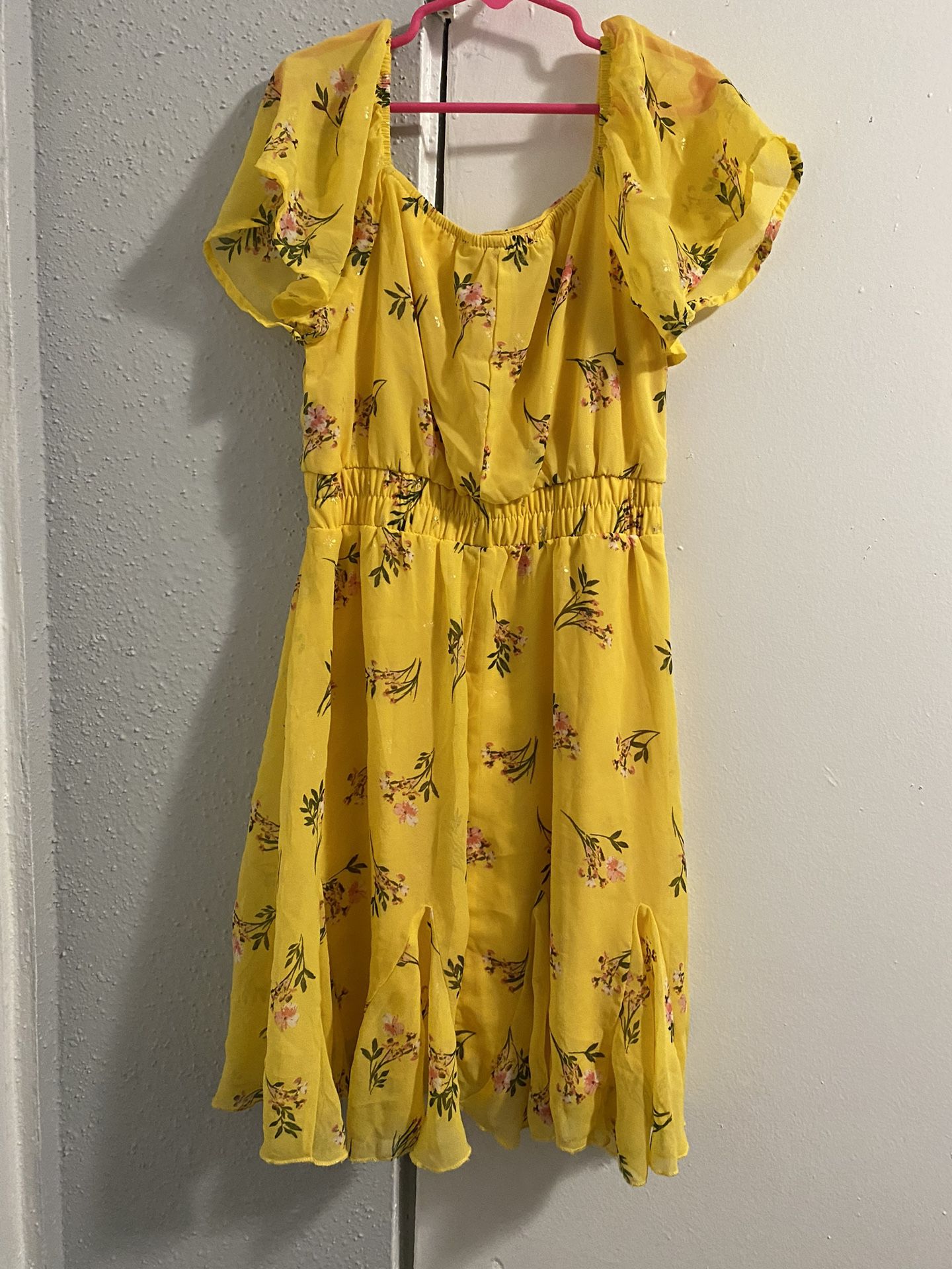 Floral Yellow Girl Dress 