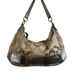 Vintage Slouch Canvas Coach Purse