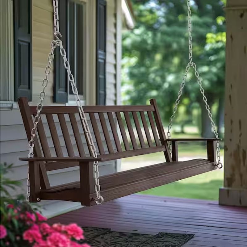 5 ft. Carbonized Outdoor Wooden Porch Swing