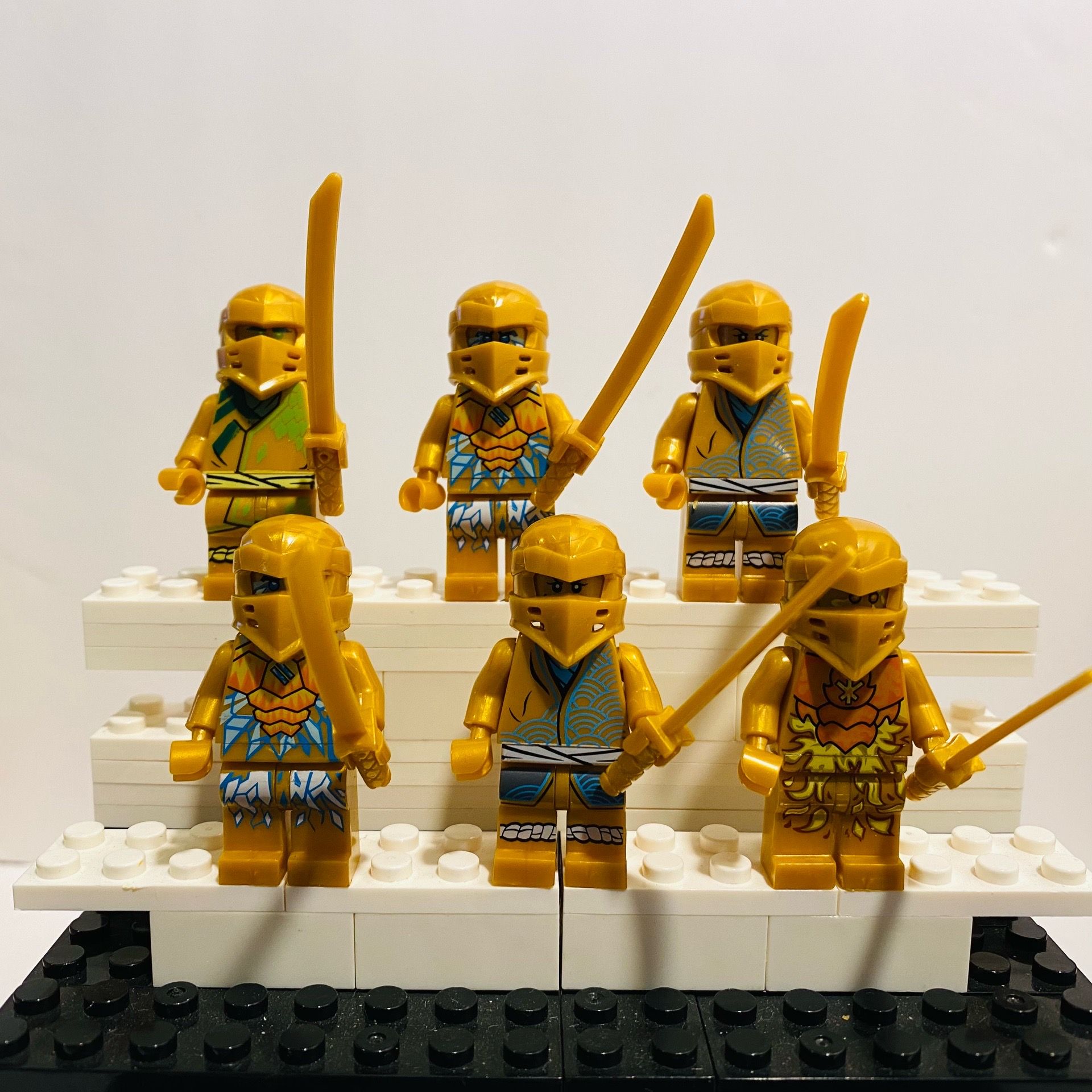 Gold Ninja Minifigures Bundle | New Custom Compatible LEGO Toys