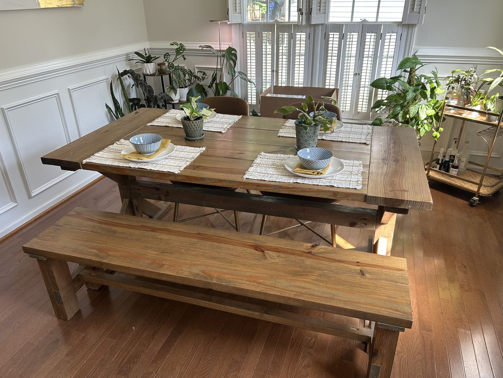 Farmhouse Kitchen Table And Bench