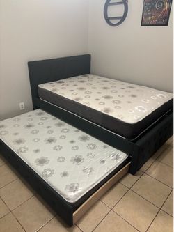 Full over twin size bed frame with mattress