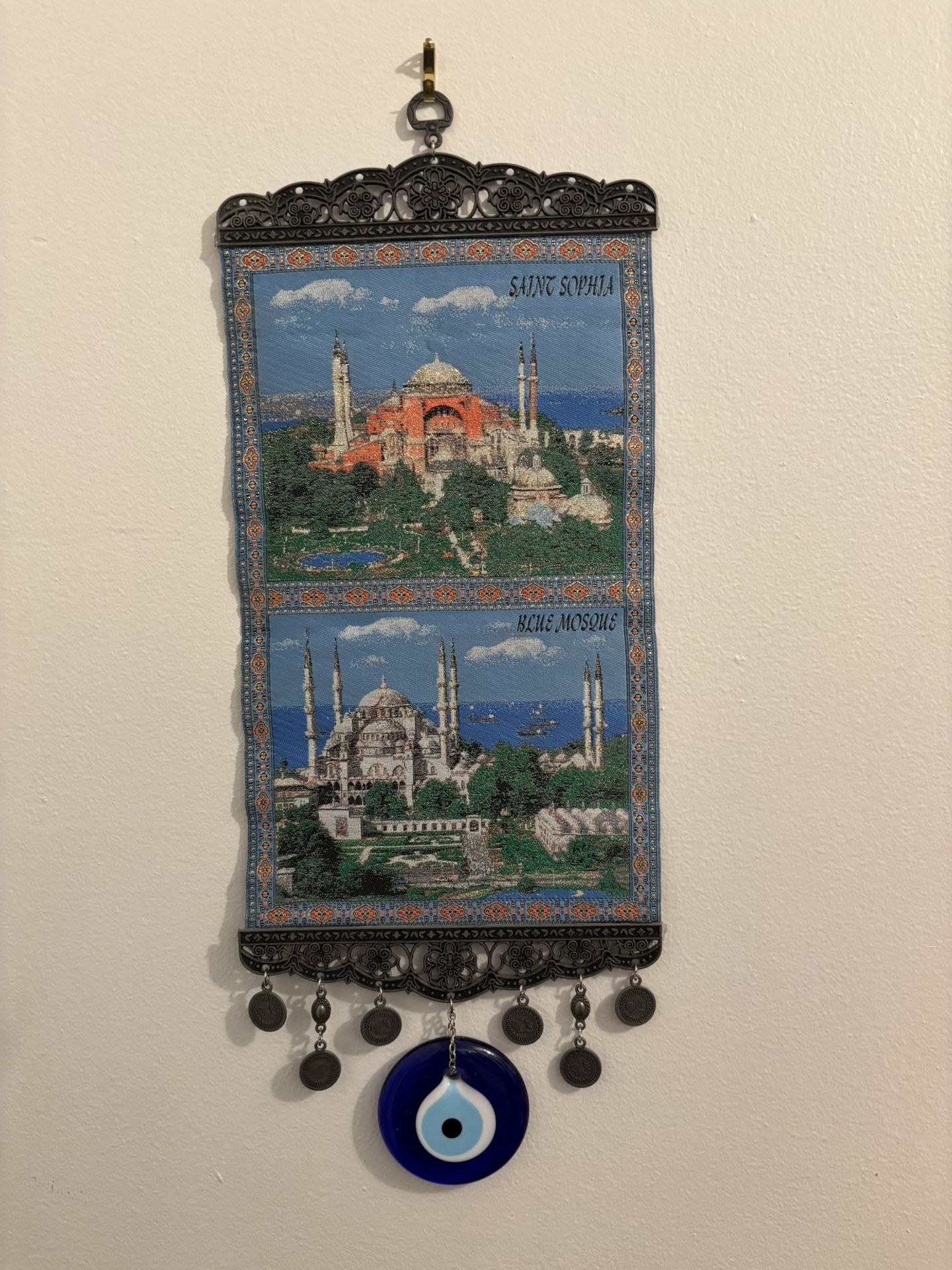 Vtg Saint Sophia / Blue Mosque Istanbul Turkey Wall Decoration With Blue Eye