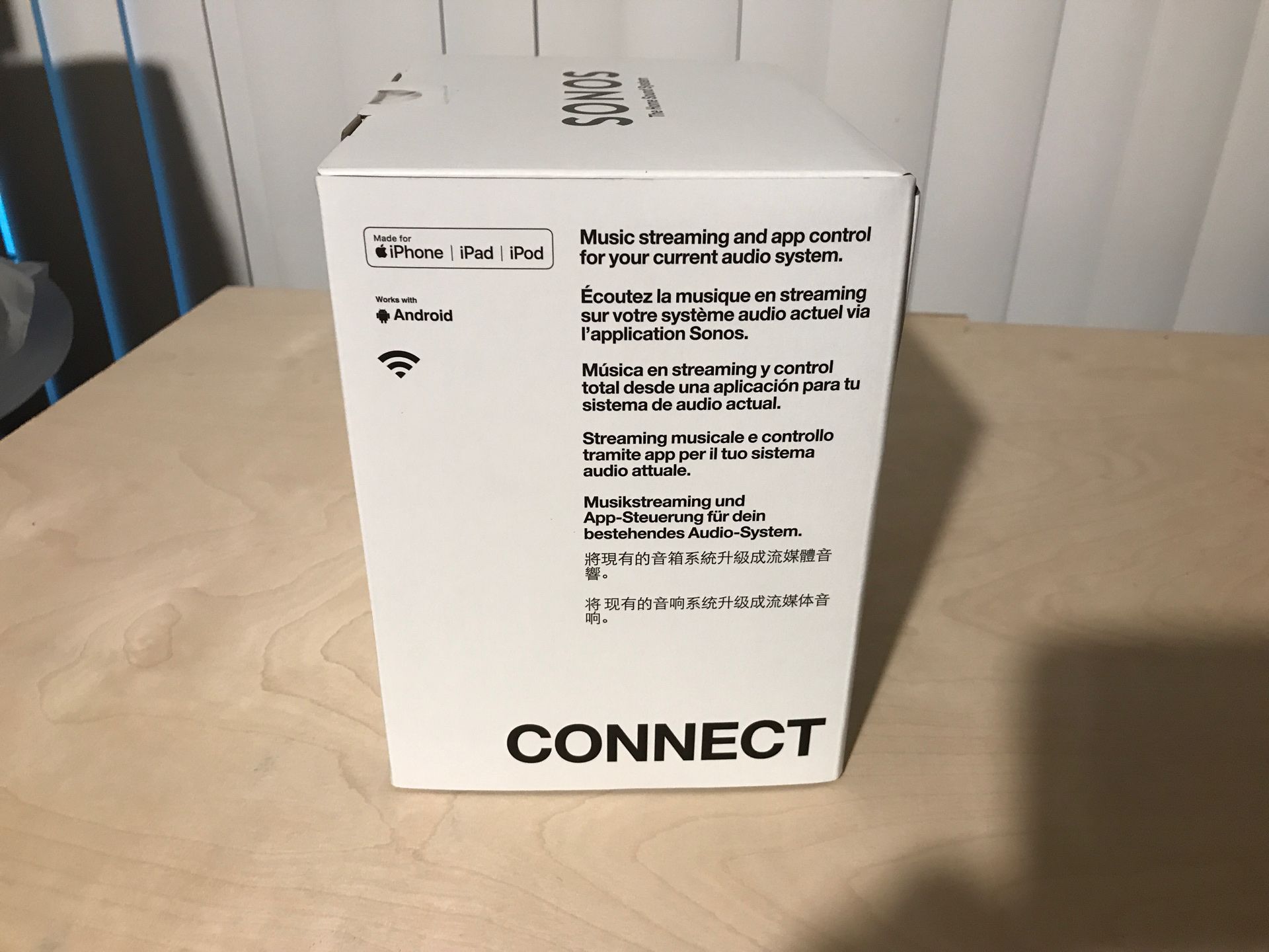 Factory Sealed, Sonos Connect, Wireless Home Audio Music Streamlining Component that connects to your older AV or stereo receiver