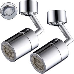 2PCS Universal Splash Filter Faucet,720° Rotatable Faucet Sprayer Head, Kitchen Faucet Aerator Sink Movable tap Head Rotatable Filter Nozzle Swivel Wa