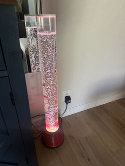 Bubble Tube Floor Lamp with Artificial Fish