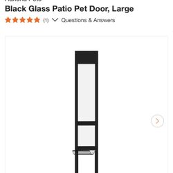 Hakuna Pets Black Glass Patio Door