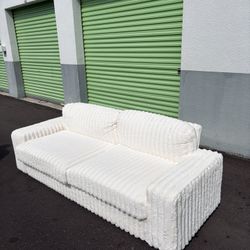Stunning European style white fur couch / sofa