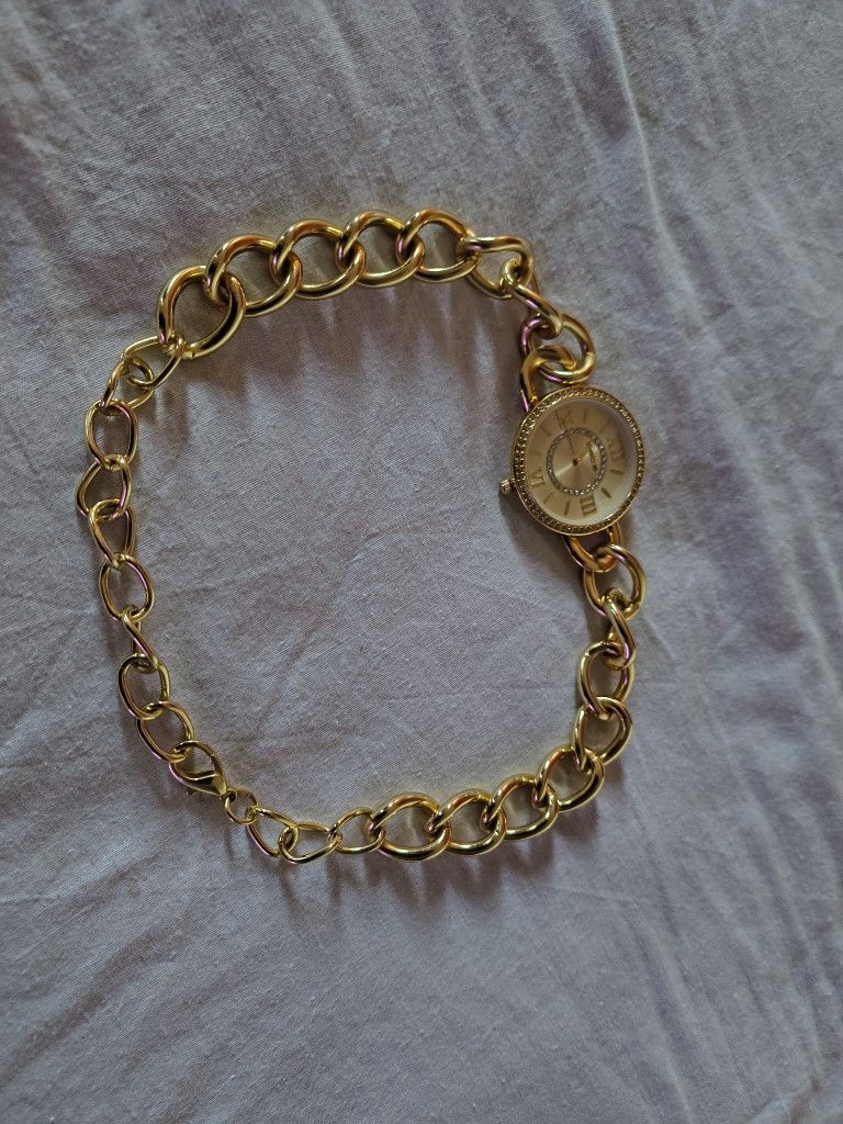 Bebe Necklace Watch Gold Color 