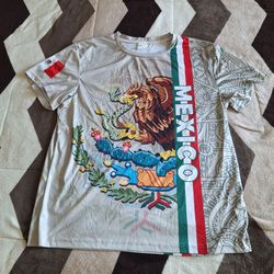 Men's Mexican Flag Patriotic T-Shirt Loose Fit Short Sleeve Top