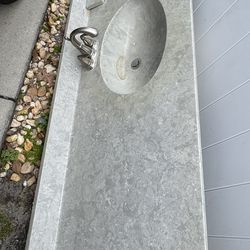 Grey Cultured Marble Vanity Top