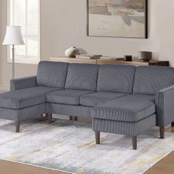 Brand New Super Plush Comfy Corduroy Sectional Set 