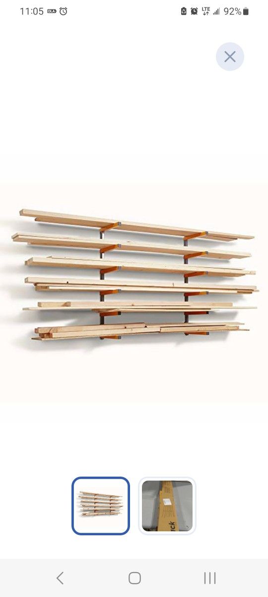 Bora Wood Organizer and Lumber Storage Metal Rack with 6-Level Wall Mount