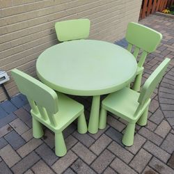 Ikea Mammiut children's table with 4 chairs